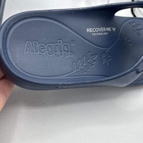 Alegria Ode Women’s Thong Sandals Navy Gloss 9.5-10 Slip On Comfort Arch Support - Picture 6 of 11